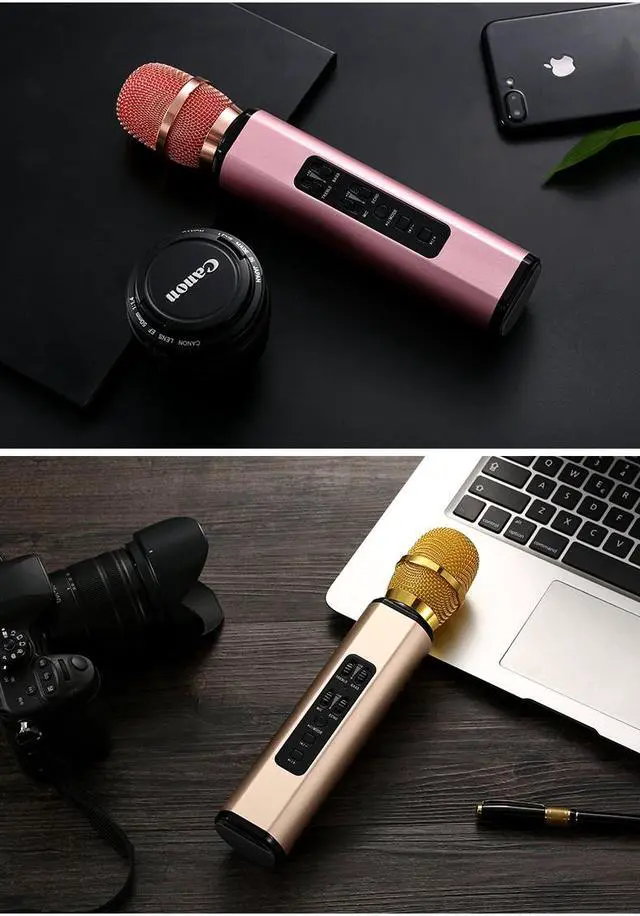 Alt view image 7 of 7 - karaoke Microphone Handheld Smart Microphone Audio Integrated Live Singing Hi-fi Stereo Surround