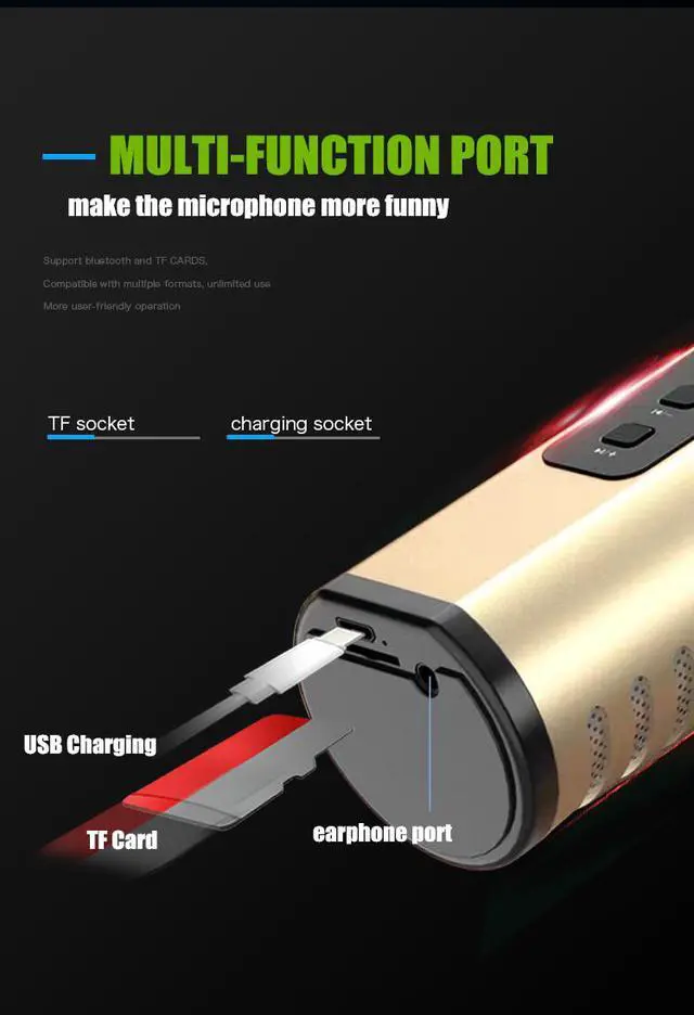 Alt view image 2 of 7 - karaoke Microphone Handheld Smart Microphone Audio Integrated Live Singing Hi-fi Stereo Surround