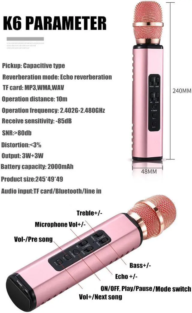Alt view image 4 of 7 - karaoke Microphone Handheld Smart Microphone Audio Integrated Live Singing Hi-fi Stereo Surround