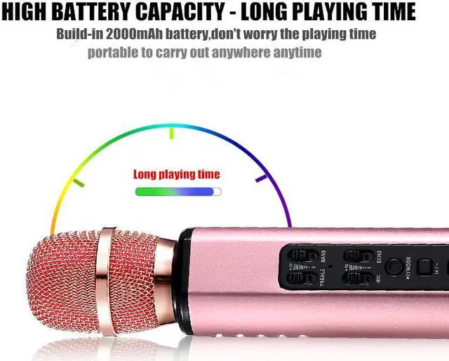 Alt view image 3 of 7 - karaoke Microphone Handheld Smart Microphone Audio Integrated Live Singing Hi-fi Stereo Surround
