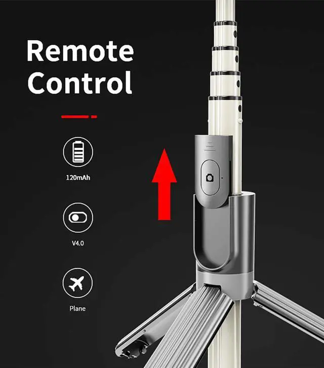 Alt view image 3 of 5 - SIROKA-5 Inch stretchable tripod fold photo make up desktop flash fill led lamp bluetooth selfie ring live light with tripods for phone