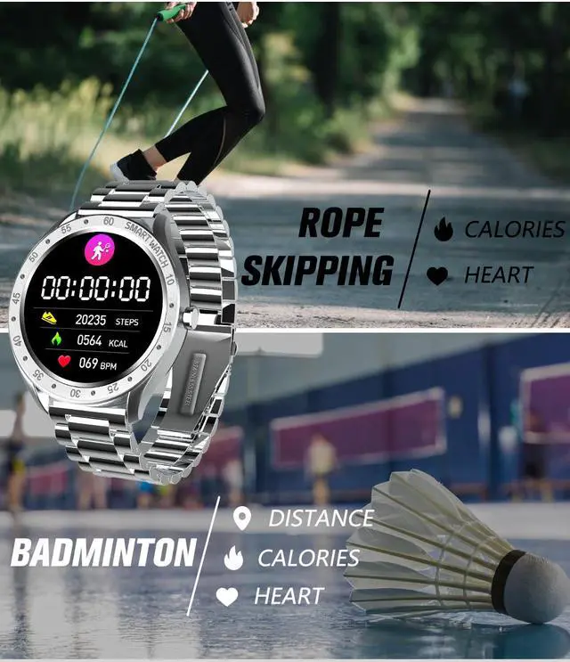 Alt view image 5 of 7 - Smart bracelet full circle full touch large screen pedometer heart rate blood pressure blood oxygen exercise mode health monitoring