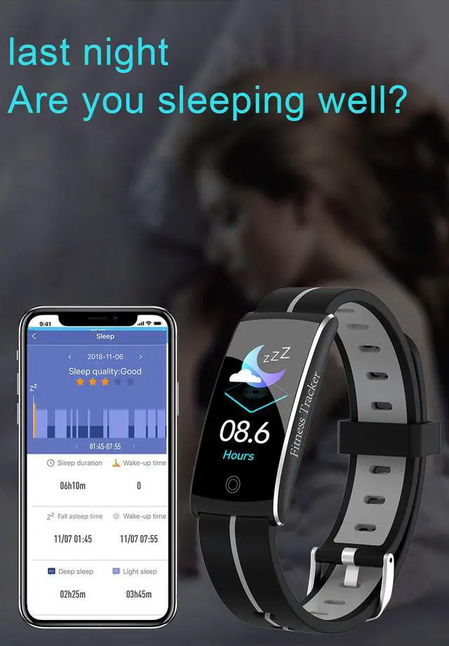 Alt view image 3 of 7 - Smart bracelet real-time heart rate monitoring step counter waterproof sleep smart heart rate bracelet