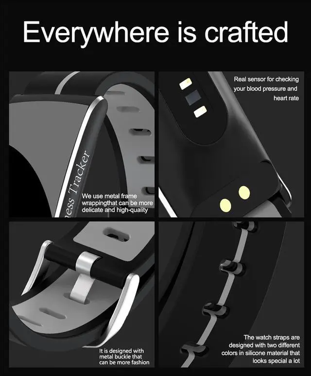 Alt view image 2 of 7 - Smart bracelet real-time heart rate monitoring step counter waterproof sleep smart heart rate bracelet