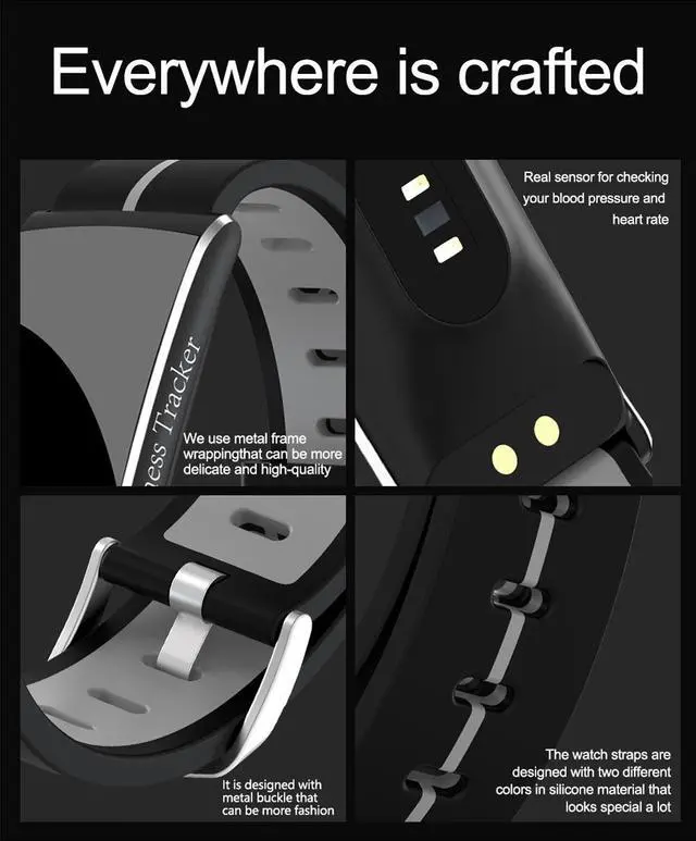 Alt view image 3 of 7 - Smart bracelet real-time heart rate monitoring step counter waterproof sleep smart heart rate bracelet