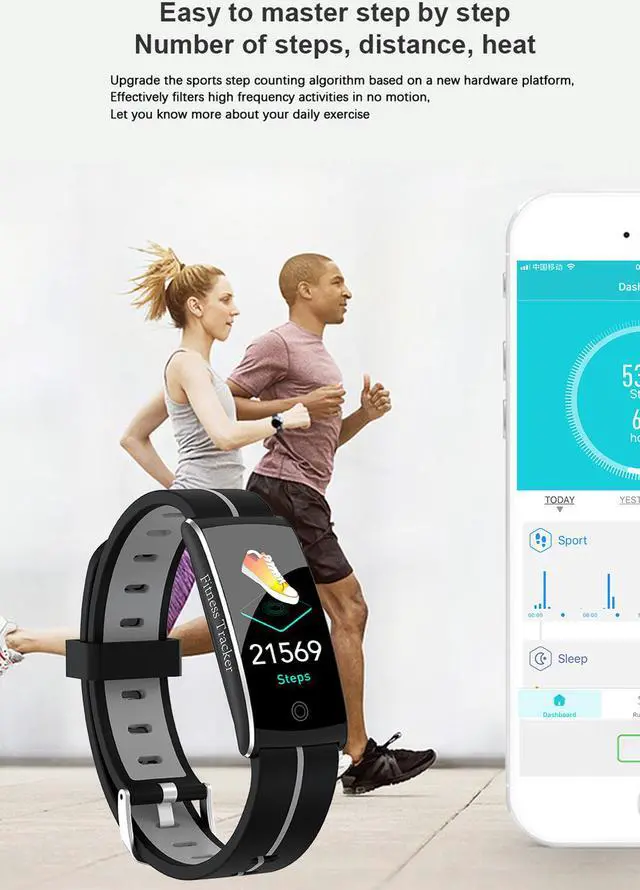 Alt view image 2 of 7 - Smart bracelet real-time heart rate monitoring step counter waterproof sleep smart heart rate bracelet