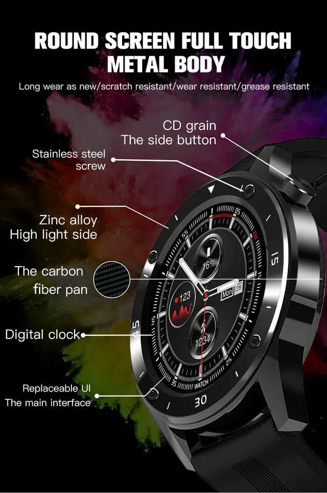 Alt view image 2 of 7 - Color screen smart sports bracelet heart rate blood pressure waterproof sleep monitoring pedometer Bluetooth smart reminder supports multiple languages
