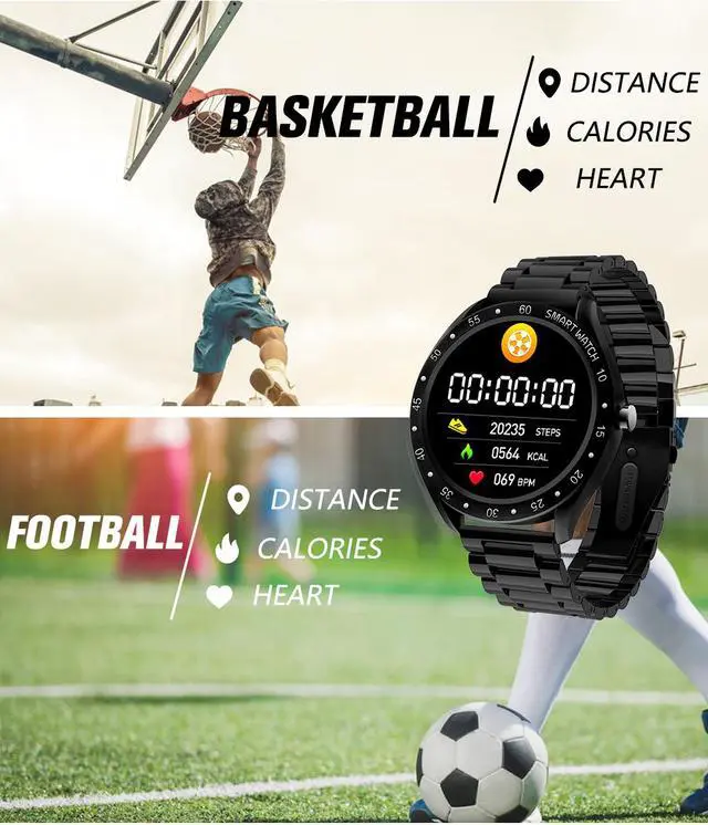 Alt view image 6 of 6 - Smart bracelet full circle full touch large screen pedometer heart rate blood pressure blood oxygen exercise mode health monitoring
