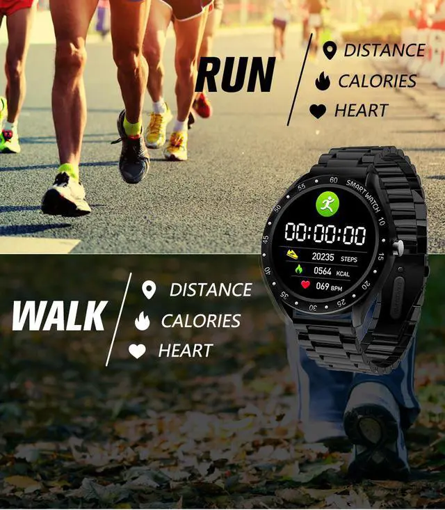 Alt view image 4 of 6 - Smart bracelet full circle full touch large screen pedometer heart rate blood pressure blood oxygen exercise mode health monitoring