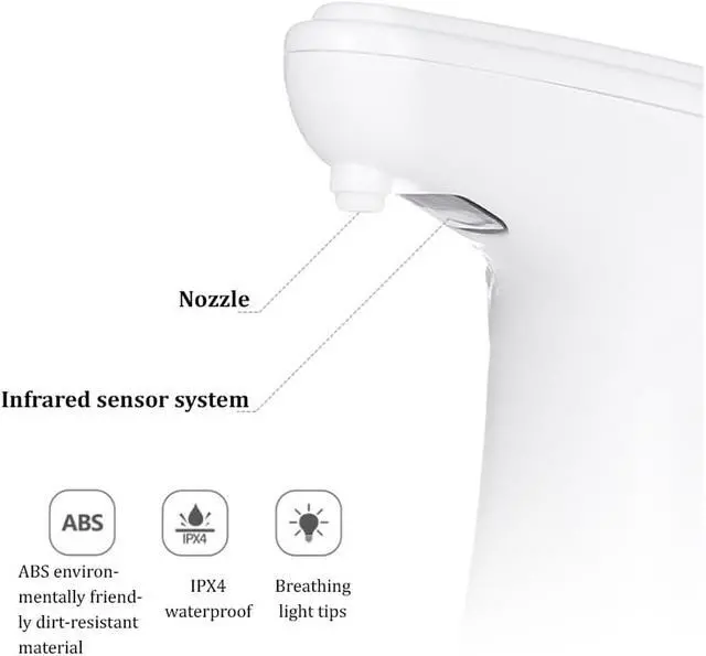 Alt view image 3 of 7 - Automatic Smart Infrared Induction Dispenser Touchless Alcohol Gel Soap Hand Sanitizer Foam Machine Foaming Soap Dispenser