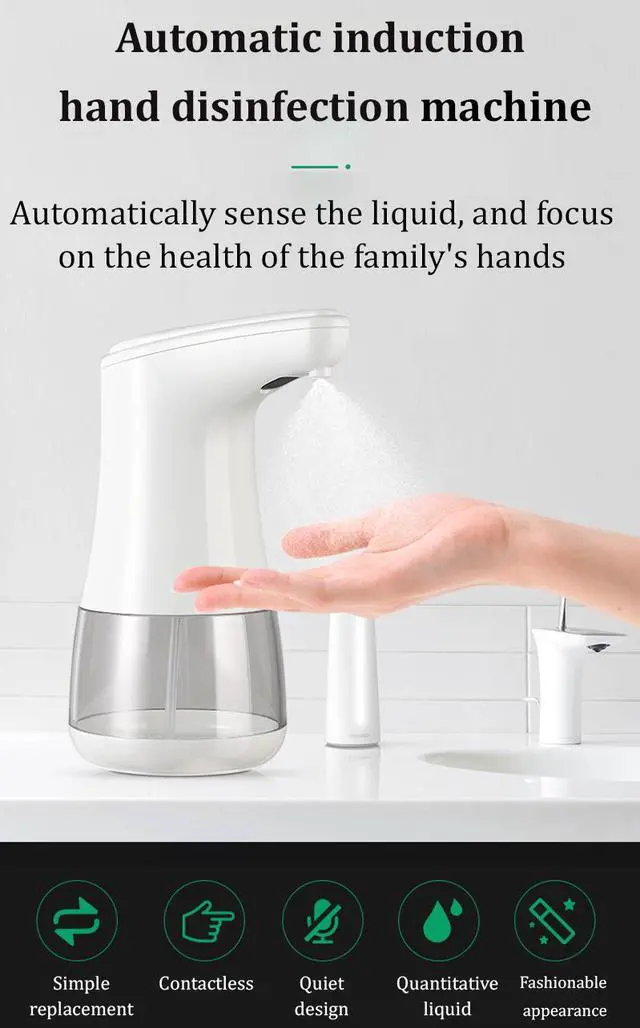 Alt view image 7 of 7 - Automatic Smart Infrared Induction Dispenser Touchless Alcohol Gel Soap Hand Sanitizer Foam Machine Foaming Soap Dispenser