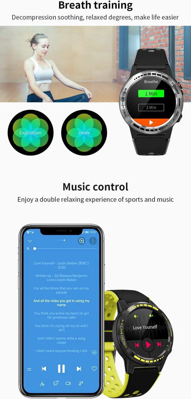 Alt view image 5 of 7 - Smart Watch M7 Independent GPS Smart Bracelet Bluetooth Call Compass Calendar Heart Rate Blood Pressure