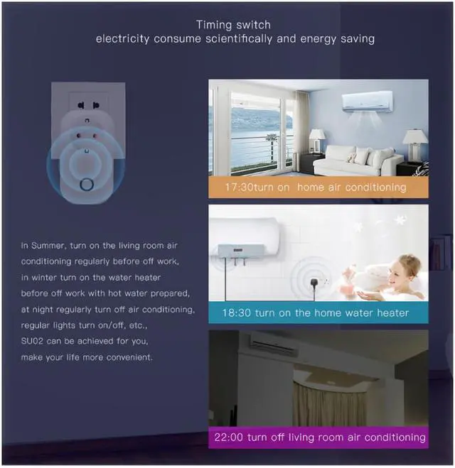 Alt view image 7 of 7 - Smart WiFi Socket Wireless Remote Control Switch Smart Switches That Work with Alexa