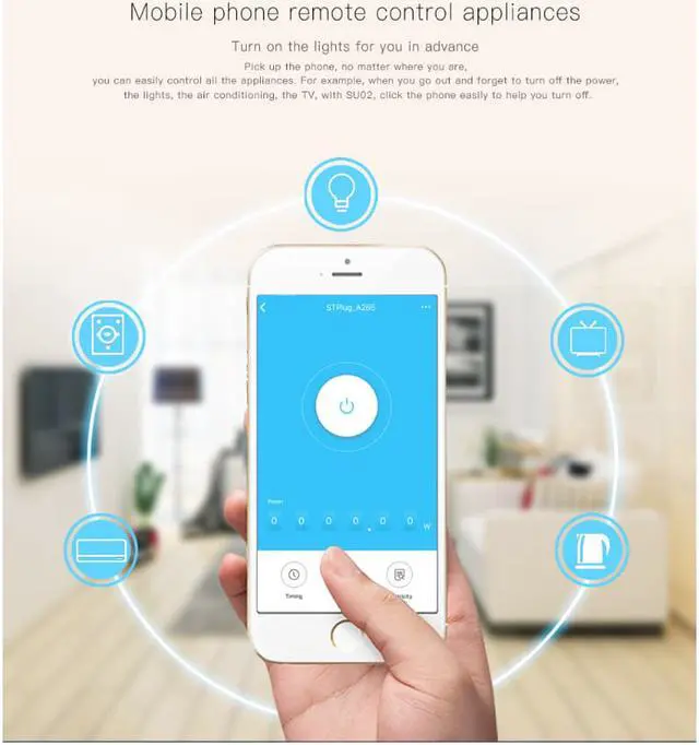 Alt view image 6 of 7 - Smart WiFi Socket Wireless Remote Control Switch Smart Switches That Work with Alexa