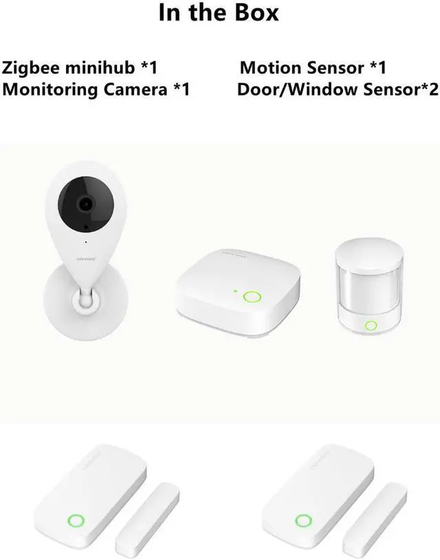 Alt view image 2 of 7 - Smart Home Wifi Security System Alarm Set Burglar Alarm Mini Hub IP camera Motion Sensor Door/Window Sensor Smart Camera for Home Doors and Windows