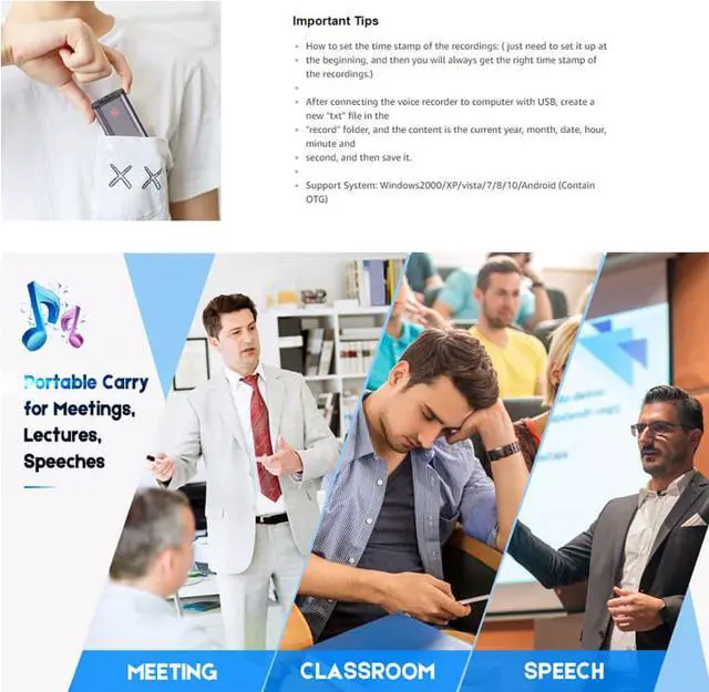 Alt view image 5 of 7 - Voice Recorder U Disk Voice Recorder Portable Noise Reduction Recording U Disk Meeting Recorder