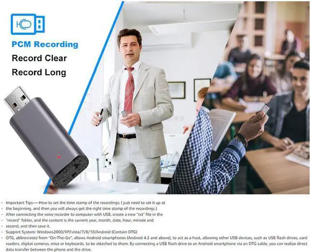 Alt view image 4 of 7 - Voice Recorder U Disk Voice Recorder Portable Noise Reduction Recording U Disk Meeting Recorder