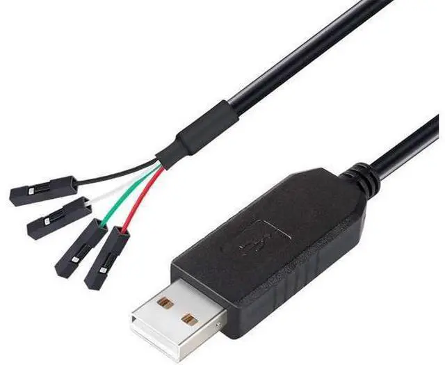 Main image of DTECH USB to TTL Serial Adapter 3.3V Debug Cable TX RX Signal 4 Pin Female Socket PL2303 Prolific Chip for Windows 10 8 7 XP Vista (3-Meter, Black)