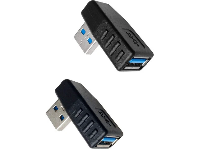 Alt view image 3 of 5 - USB 3.0 Male to Female 90 Degree Right Angle Extension Adapter USB Leftward and Rightward Connector
