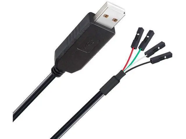 Alt view image 4 of 7 - DTECH USB to TTL Serial Adapter 3.3V Debug Cable TX RX Signal 4 Pin Female Socket PL2303 Prolific Chip for Windows 10 8 7 XP Vista (3-Meter, Black)
