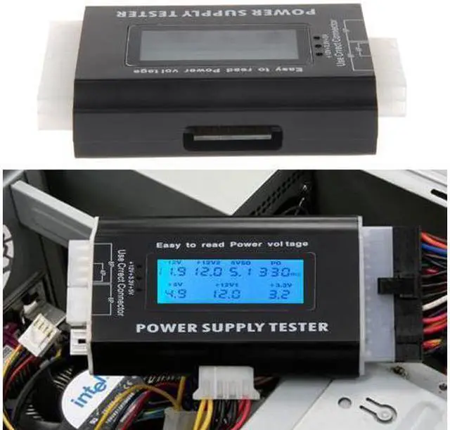 Main image of New Digital LCD PC Computer Power Supply Tester 20/24 Pin 4 PSU ATX SATA HDD Testers