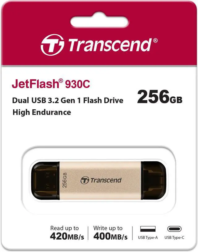 Alt view image 2 of 13 - Transcend 256GB JetFlash 930C 2-In-1 USB3.2 Flash Drive Model TS256GJF930C