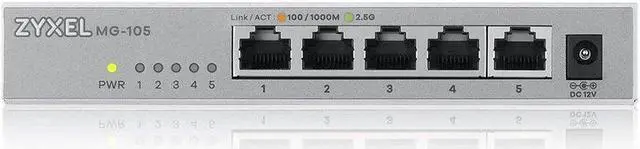 Alt view image 4 of 5 - ZyXEL 5 Port 2.5GbE Unmanged Ethernet Switch MG105