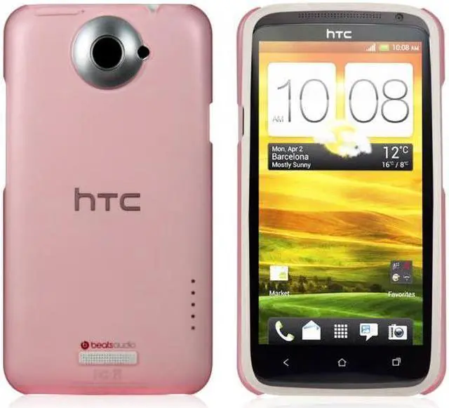 Main image of iShell Frosted Pink Snap-On Case + High Quality Screen Protector for HTC One X Model CS-HTC-ONEX-RD