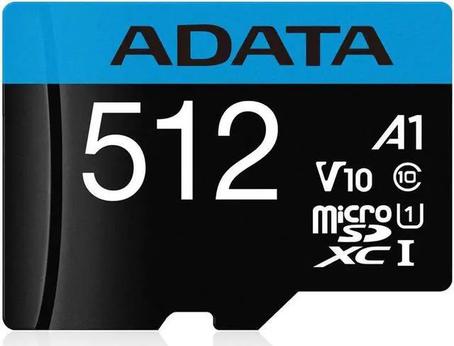 Alt view image 3 of 3 - ADATA 512GB Premier microSDXC UHS-I / Class 10 V10 A1 Memory Card with SD Adapter, Speed Up to 100MB/s (AUSDX512GUICL10A1-RA1)