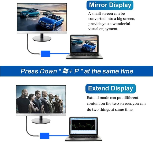 Alt view image 4 of 7 - USB to VGA Adapter, USB 3.0 to VGA Multi-Display Video Converter Full HD 1080P External Video Card for Monitor Adapter, Desktop, Laptop, HDTV, Monitor, Projector