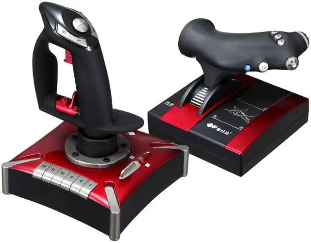 Main image of Computer Game Simulation Flight Controller Joystick  USB Game Simulation Flight Controller with Vibration Feedback and Throttle, Wired Flight Stick for PC Computer Laptop