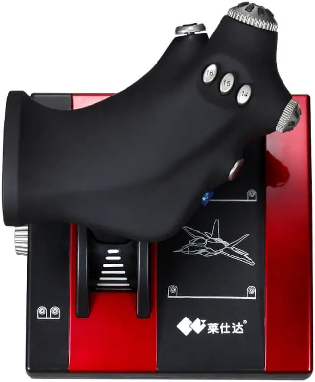 Alt view image 5 of 7 - Computer Game Simulation Flight Controller Joystick  USB Game Simulation Flight Controller with Vibration Feedback and Throttle, Wired Flight Stick for PC Computer Laptop