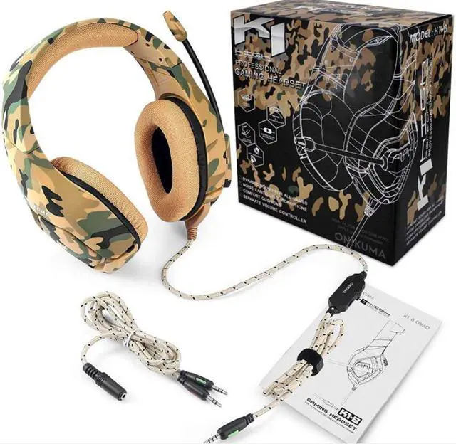 Alt view image 3 of 3 - Headphone gaming OK1B camouflage color headset PS4 XBOX ONE mobile phone