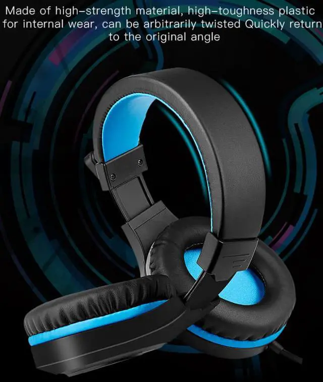 Alt view image 4 of 6 - G90 Computer headset breathing light gaming headphone 2.2 meters long braided cord Headset Microphone