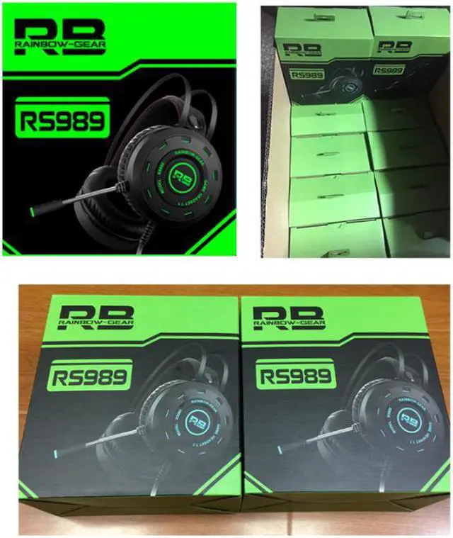 Alt view image 3 of 5 - RS989 head-mounted gaming headset USB7.1 luminous internet cafe headset microphone