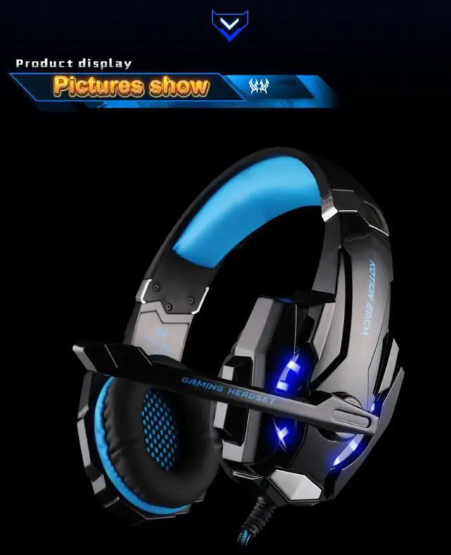 Alt view image 7 of 7 - KOTION EACH headset G9000 USB 7.1 luminous Internet cafe headset microphone