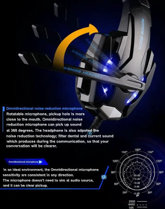 Alt view image 5 of 7 - KOTION EACH headset G9000 USB 7.1 luminous Internet cafe headset microphone