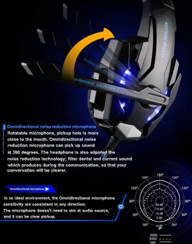 Alt view image 3 of 4 - KOTION EACH headset G9000 USB 7.1 luminous Internet cafe headset microphone