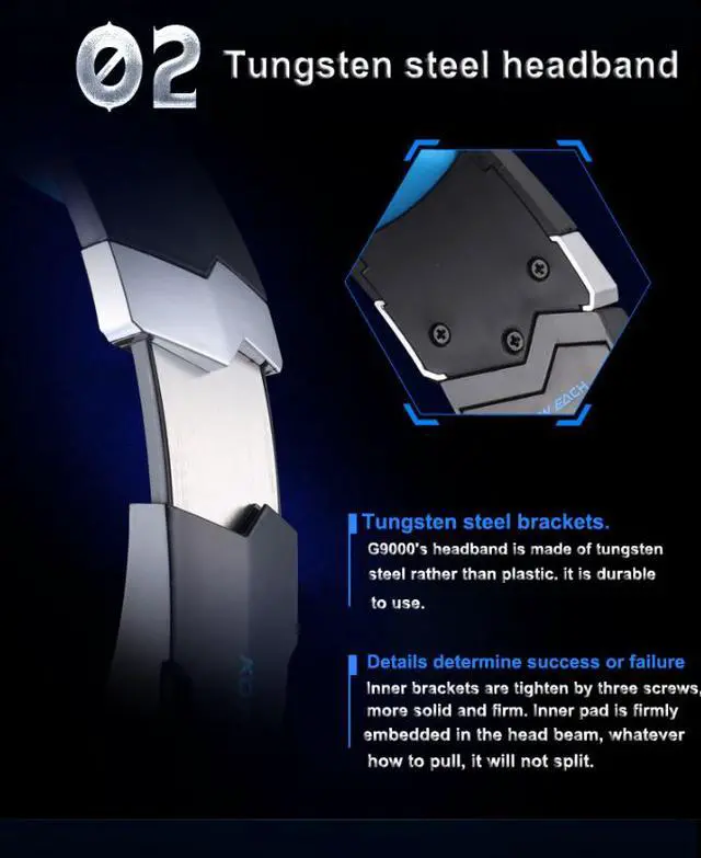 Alt view image 4 of 7 - KOTION EACH headset G9000 USB 7.1 luminous Internet cafe headset microphone