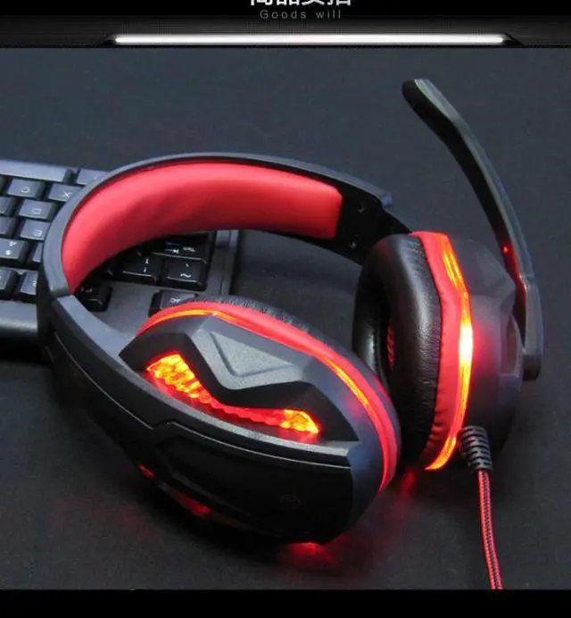 Alt view image 5 of 6 - Headphone G20 luminous computer PC 3.5MM headset with microphone Internet Cafe