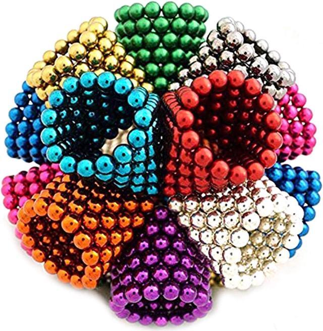 Alt view image 4 of 6 - Magnetic Balls  3mm 1000 pcs 10 Rainbow Colors Balls Multicolored Large Cube Building Blocks Sculpture Educational Intelligence Development Stress Relief Imagination Gift