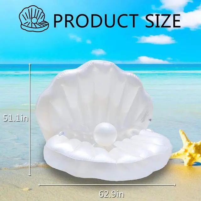Alt view image 2 of 5 - Inflatable Seashell Swimming Pool Inflatable Floating Ball Giant Swimming Pool Floating Bed Mattress Beach Swimming Pool Seashore Shell Shaped Water Sofa Floating Air Cushion Beach Swimming Pool