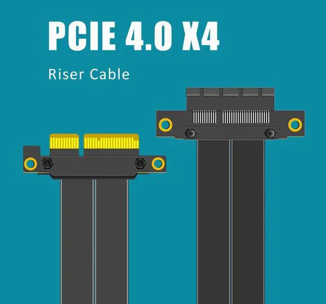 Alt view image 2 of 7 - GLOTRENDS 300mm PCIe 4.0 X4 Riser Cable for M.2, WiFi, Firewire, USB, Sound Cards, etc