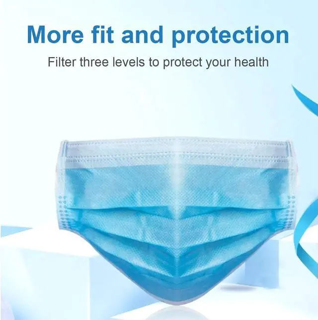 Alt view image 3 of 11 - Disposable Face Mask 3-ply, Dust-proof, Non-medical, Pack of 10