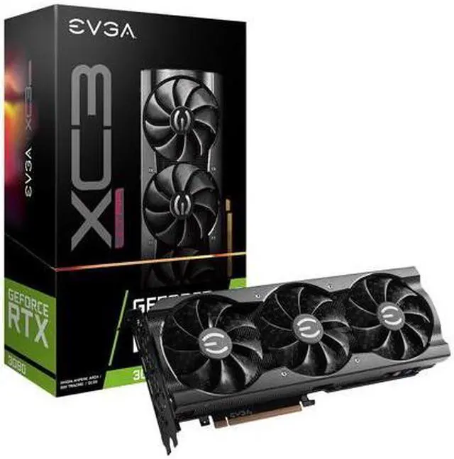 Main image of EVGA GeForce RTX 3080 XC3 ULTRA GAMING Video Card, 10G-P5-3885-KL, 10GB GDDR6X, iCX3 Cooling, ARGB LED, Metal Backplate, LHR