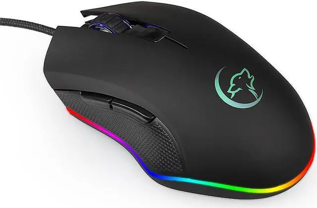 Main image of ABS Ergonomic Wired Professional Colorful Backlight USB 6 Buttons Compact Gaming Mouse Optical
(Color: Black)