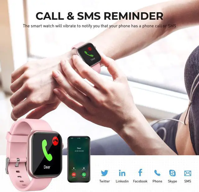 Alt view image 3 of 7 - [New] Colorful Smart Watch, Fitness Tracker with Heart Rate Monitor, IP67 Waterproof Fitness Watch with Pedometer, Smartwatch Compatible with iOS, Android for Men, Women