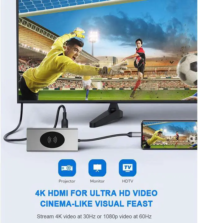 Alt view image 7 of 7 - [Upgraded] 15-in-1 USB C Hub Multiport Adapter-Hieha USB-C Docking Station with 4K HDMI, VGA, Ethernet, Wireless Charging, 100W PD, 3 USB 3.0, SD/TF Card Reader Compatible for MacBook Pro and More