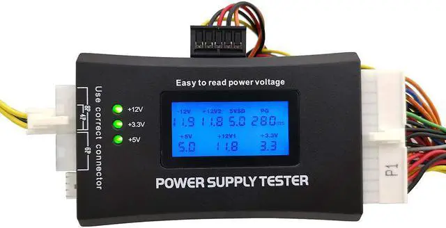 Main image of 20/24 Pin ATX Computer PC Power Supply Tester for ATX/BTX/ITX/SATA/PCI-E/HDD/BYI Connectors, 1.8'' LCD Screen (Sturdy Plastic Enclosure)