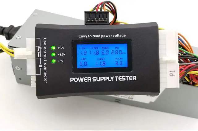 Alt view image 6 of 7 - 20/24 Pin ATX Computer PC Power Supply Tester for ATX/BTX/ITX/SATA/PCI-E/HDD/BYI Connectors, 1.8'' LCD Screen (Sturdy Plastic Enclosure)